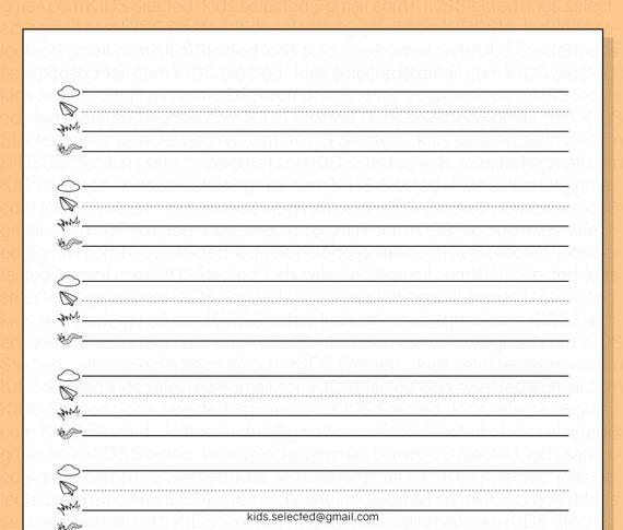Preschool Handwriting Paper - Writing Paper for Kids 30 sheets Portrait  Paper