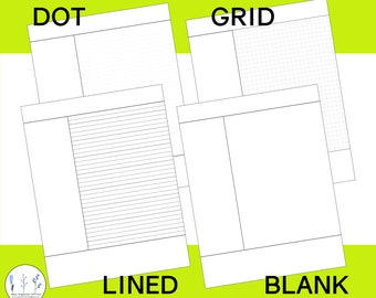 Cornell Notes Method Paper Printable Pdf Digital Instant Download Lined Blank Dot Grid Note Taking Template for Student