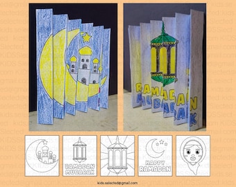 Ramadan Craft Agamograph Activities Bulletin Board Idea for 3D Project Coloring Pages Printable for Kindergarten Door Decor