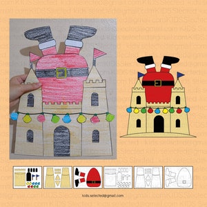 Christmas in July Bulletin Board Santa Sand Castle Craft Summer Coloring Activities Door Decor Beach Cut and Paste Printable Kindergarten