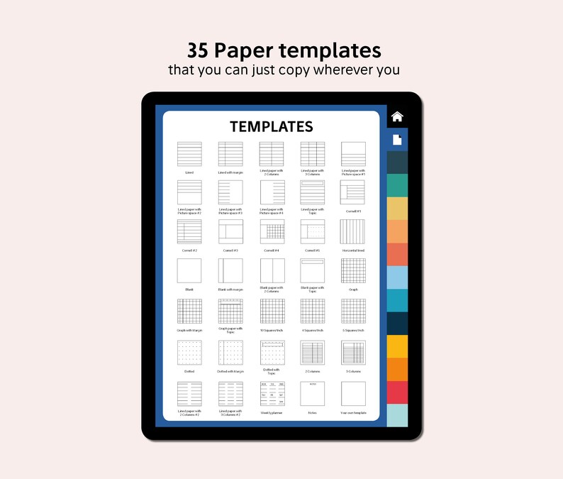 Digital Notebook 12 Hyperlinked Tabs for Goodnotes Notability | Etsy