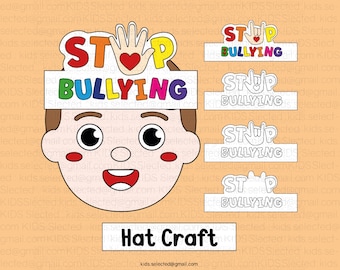 Anti Bullying Hat Craft Pink Shirt Day Headband Stop Bullying Coloring Pages Crown Printable for Kids Kindergarten Projects