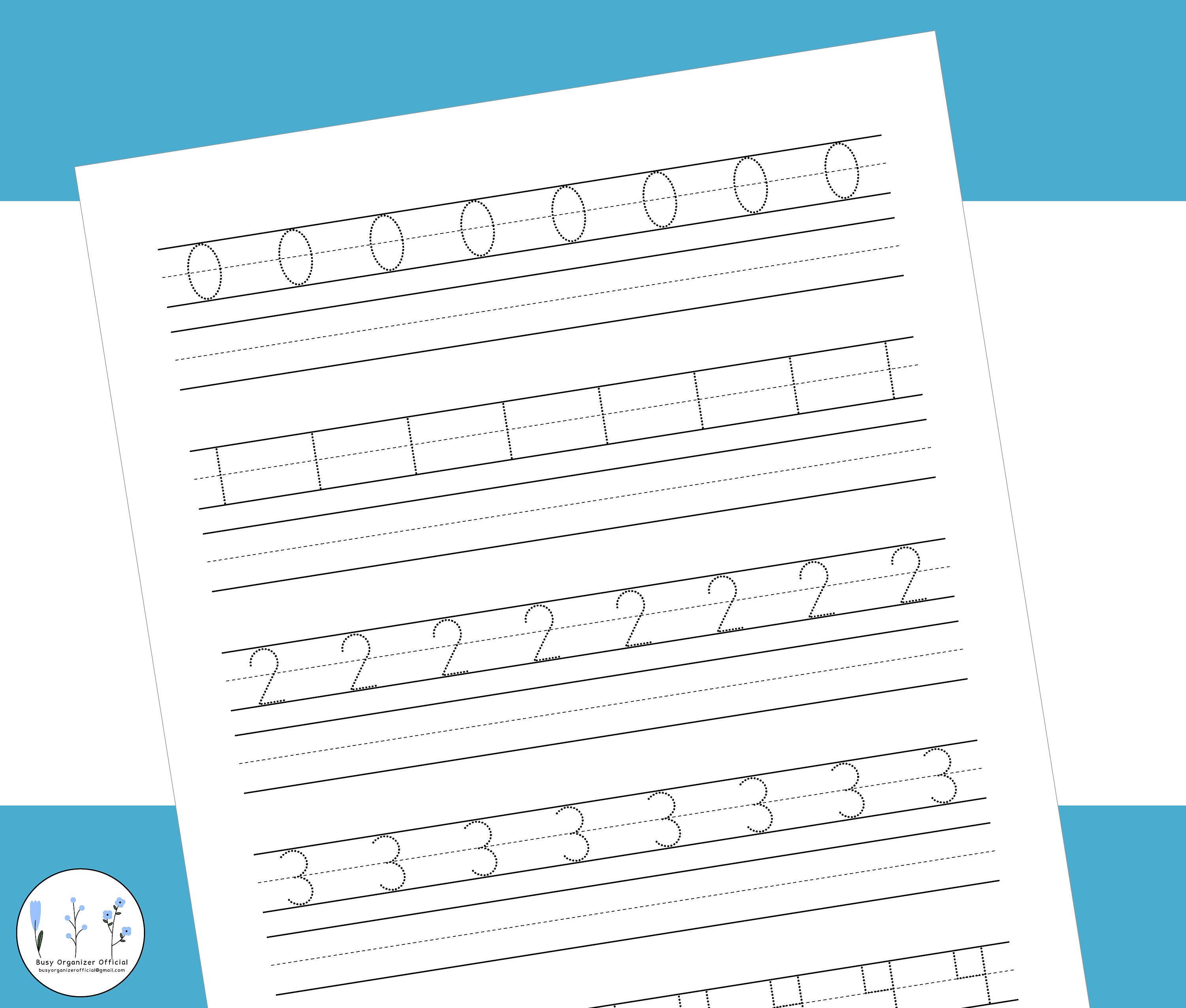 number tracing worksheet 1 20 and 30 40 50 60 70 80 90 100 etsy australia