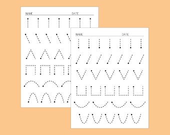 Tracing Lines Worksheets Activity for Preschool Kindergarten Fine Motor Skills Printable Pdf Instant Download
