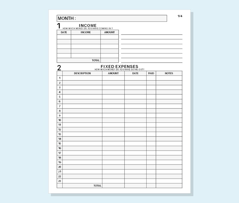 Kakeibo Budget Planner Printable Pdf Inserts Digital File Instant Download Simple Undated ...
