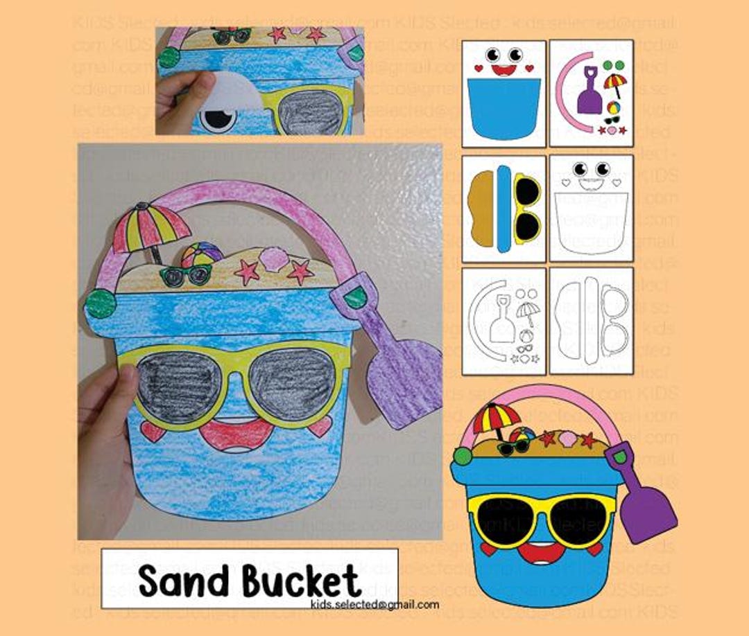 Summer Bucket List Craft Beach Day Bulletin Board Sand Coloring EOY ...
