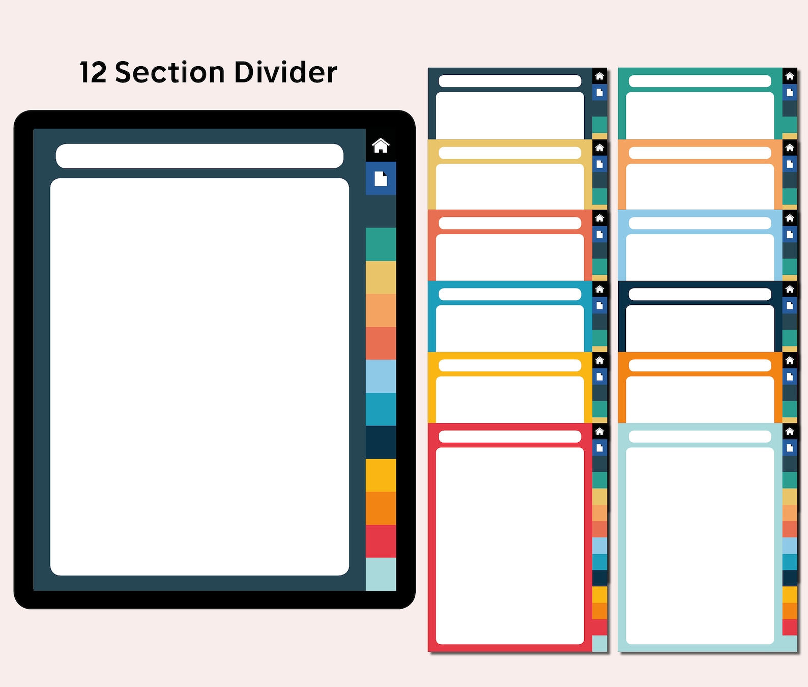 Digital Notebook 12 Hyperlinked Tabs for Goodnotes Notability Etsy