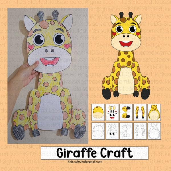 Giraffe Craft Zoo Bulletin Board Safari Animals Coloring Pages Activities Door Decorations Cut and Paste Art Printable Kindergarten Letter G