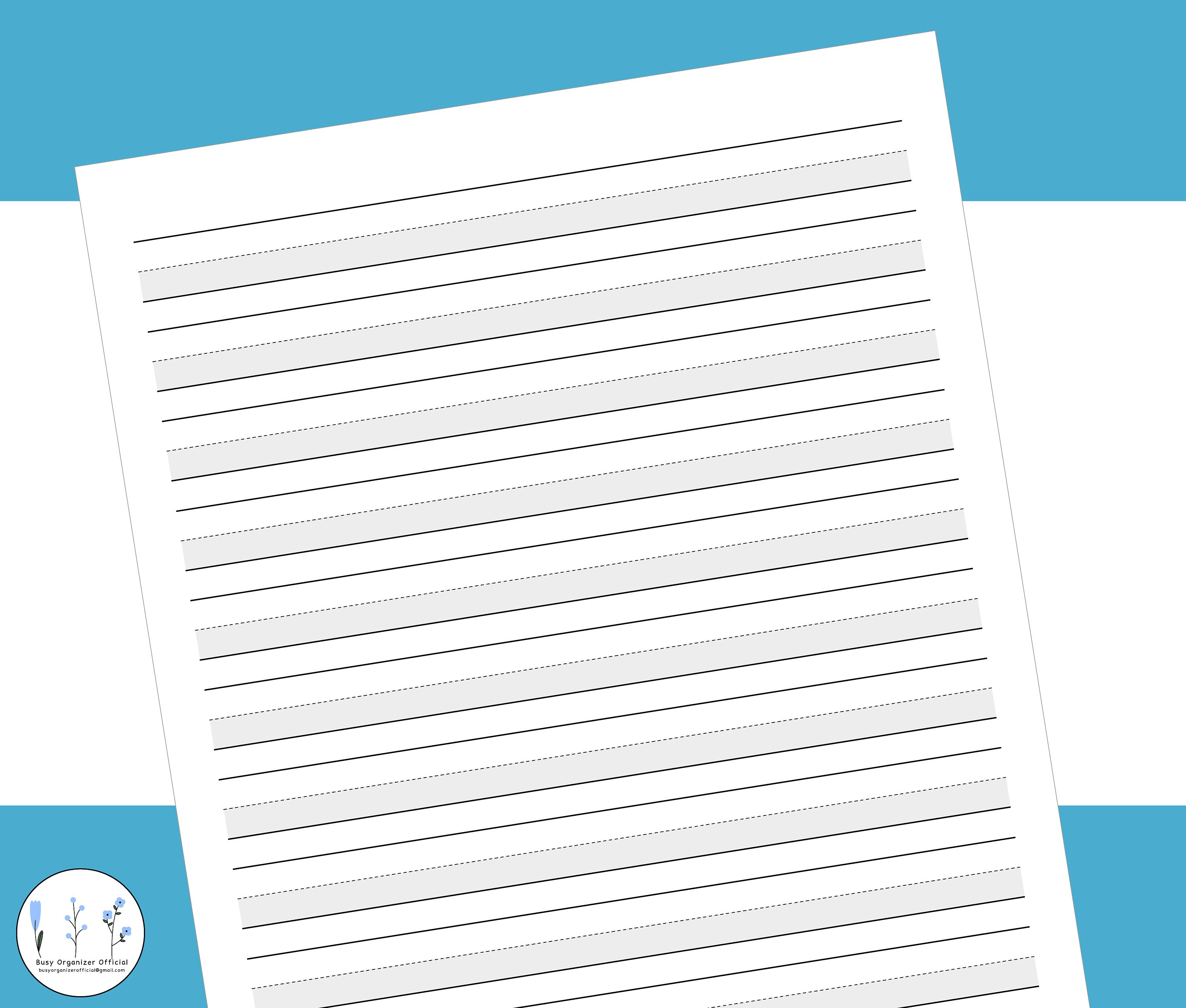 Highlighted Writing Paper for Kids Grade 1 Printable | Etsy