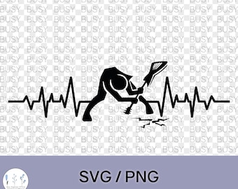 Guitar Heartbeat Rock Svg Clipart PNG Sublimación Diseño Archivo Digital Descarga instantánea