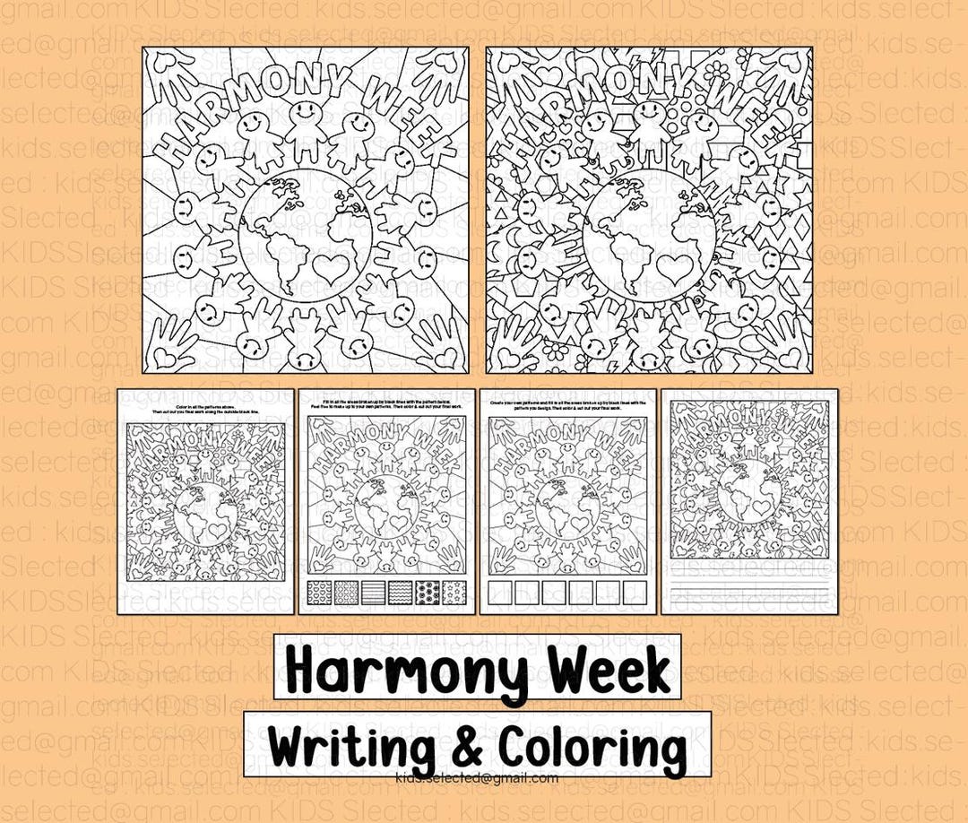 Harmony Week Coloring Pages Pop Art Activities Bulletin Board Printable ...