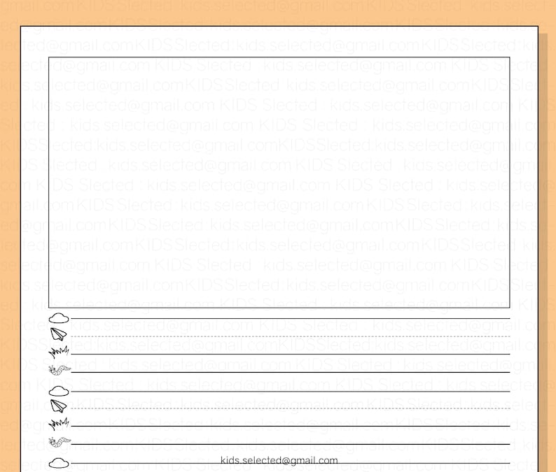 Writing Paper With Picture Drawing Space for Kindergarten Instant ...