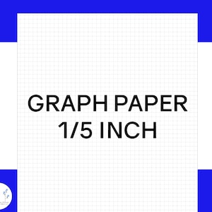1/5 Graph Paper Printable Full Page 8.5&quot; x 11&quot; Pdf Digital Instant Download