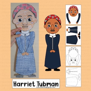 Womens History Month Bulletin Board Harriet Tubman Craft Black History Month Activities Decorations Cut and Paste Art Printable
