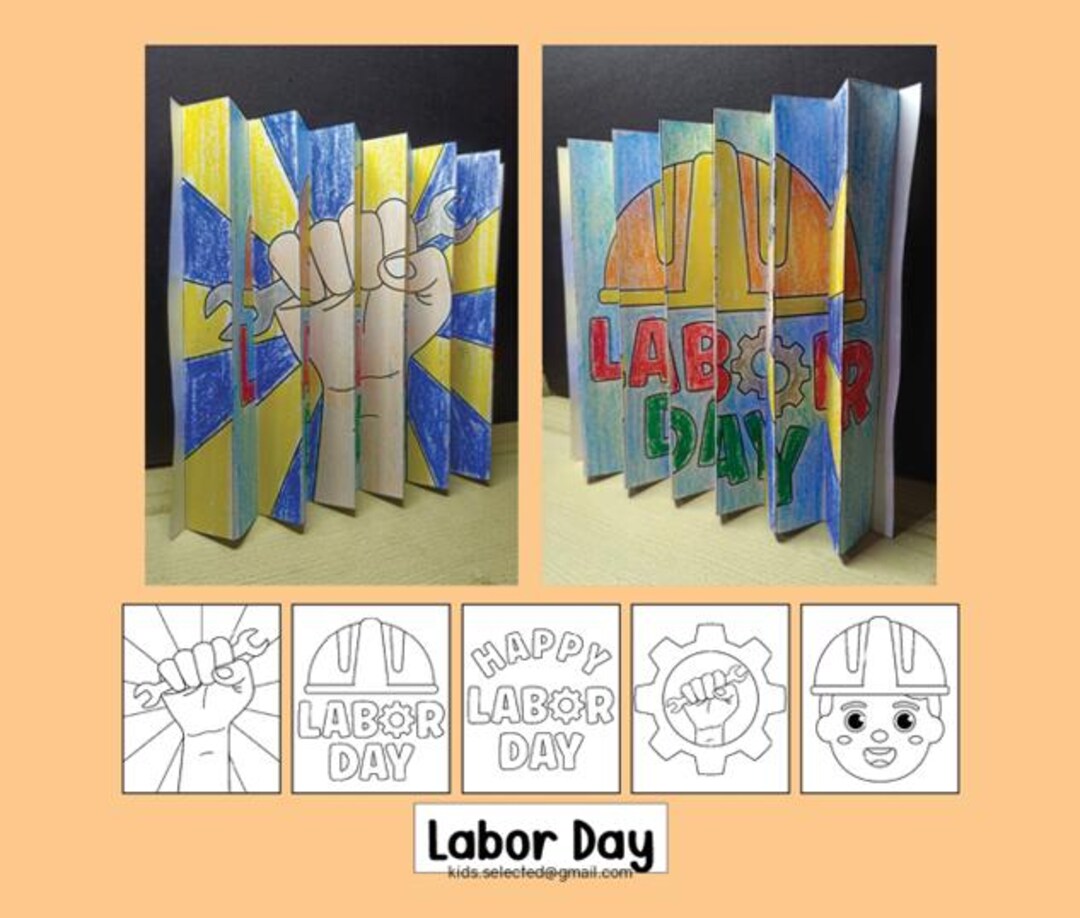 Labor Day Craft Agamograph Activities Bulletin Board Coloring Pages 3D ...
