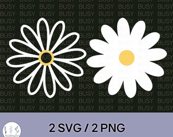 Daisy SVG Flor Bundle Png Clipart Descarga instantánea digital
