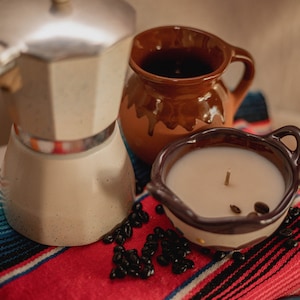 Café de Olla - Café Fresco com Canela ~ Vela 100% Soja ~ Feito à Mão, Aroma de Longa Duração ~ Vela Natural Derramada à Mão ~ Inspiração Mexicana
