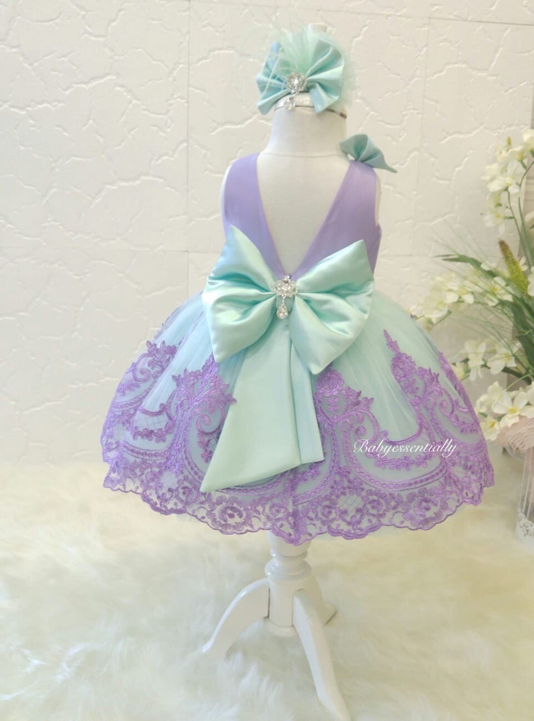 Girls New Cute Bow Party Dresses Flower Girl Dresses