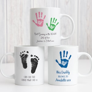 Handprint/footprint Mug Personalised Mug Baby/child Keepsake ...