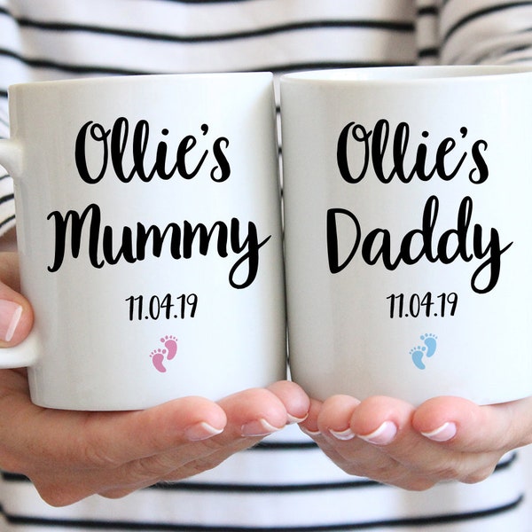 SET OF TWO Personalised New Parents Mugs - New Mummy Gift - New Daddy Gift - Mummy and Daddy - Mum and Dad - New Parents Gift - New Parents