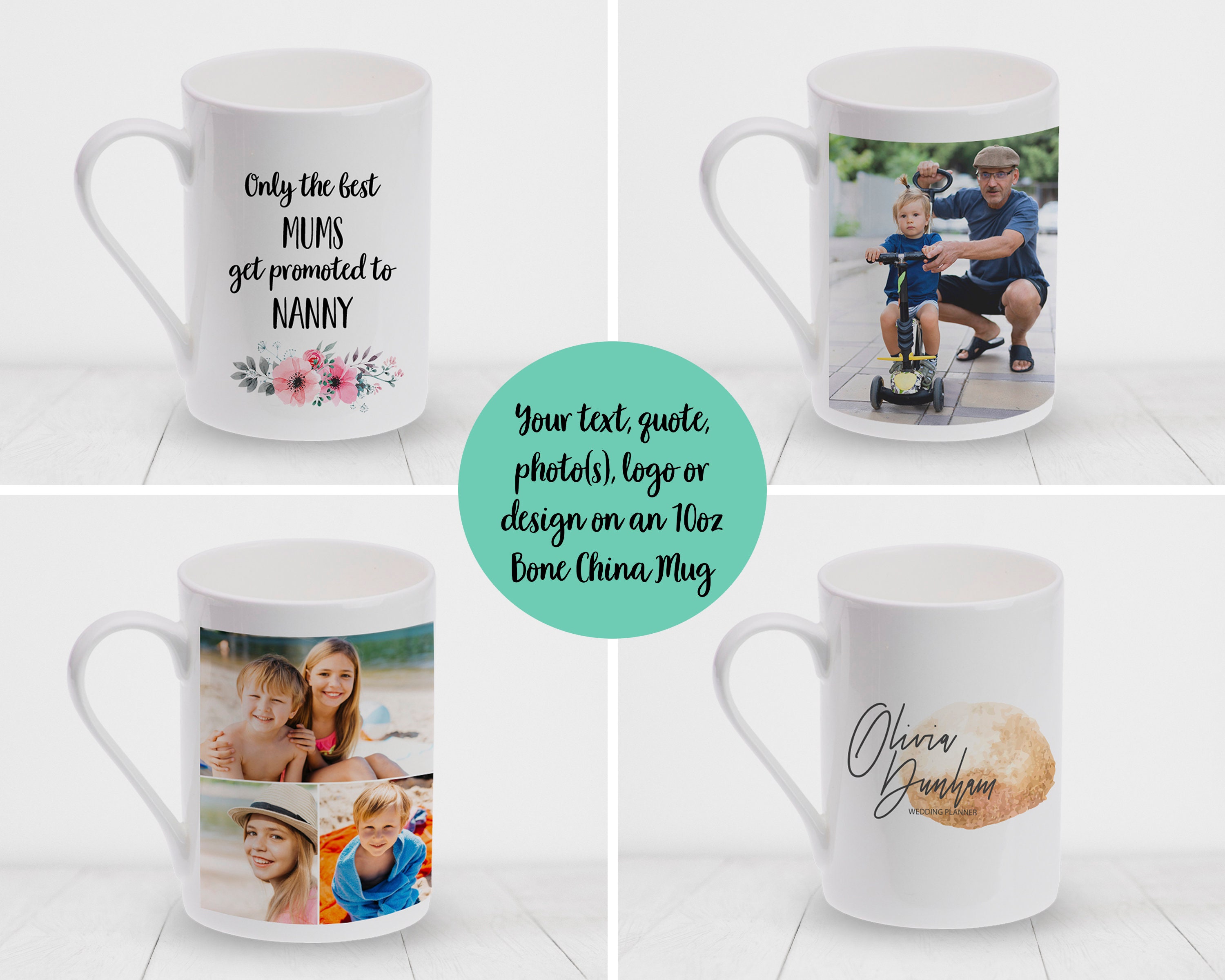 Custom Mugs with Pictures | Personalized Bone China Mugs