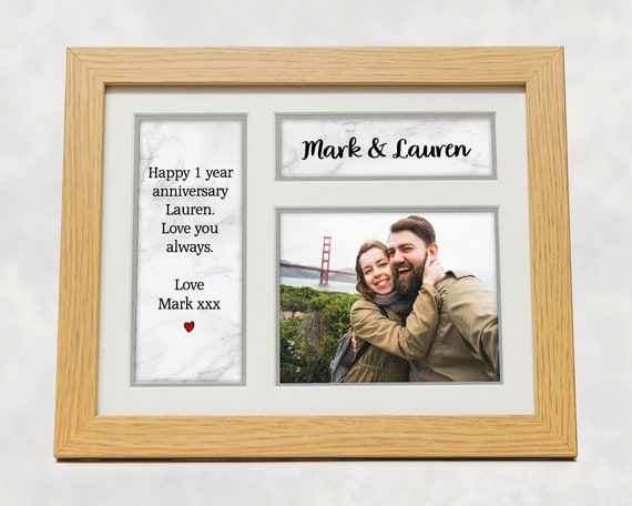  Maracco Couples Valentine's Day Gifts Picture Frame for  Girlfriend Boyfriend, Birthday for Woman Wood Hanging Photo Display