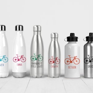 Personalised Bike Water Bottle - Potel Ddŵr Beicio - Personalised Bottle - Gift for Cyclists - Bike Gifts  - Bicycle Gifts - Bike Bottle
