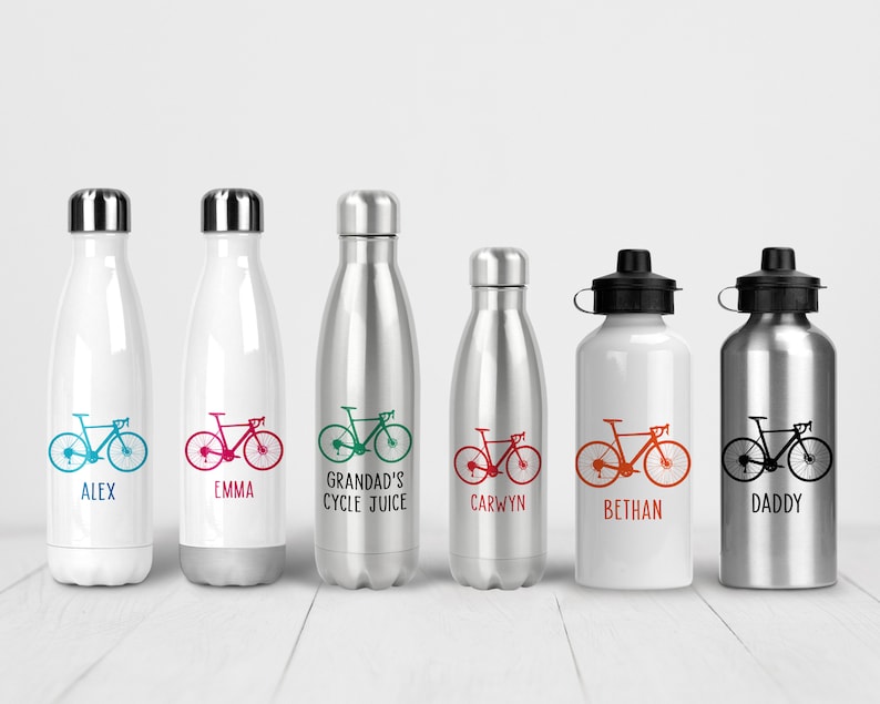 Personalised Bike Water Bottle Potel Ddŵr Beicio Etsy