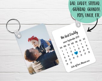The best Dad | Grandad since Keyring - Calendar Keyring - Personalised Gift - Father's Day Gift - Dad - Daddy - Stepdad - Grandad - Uncle