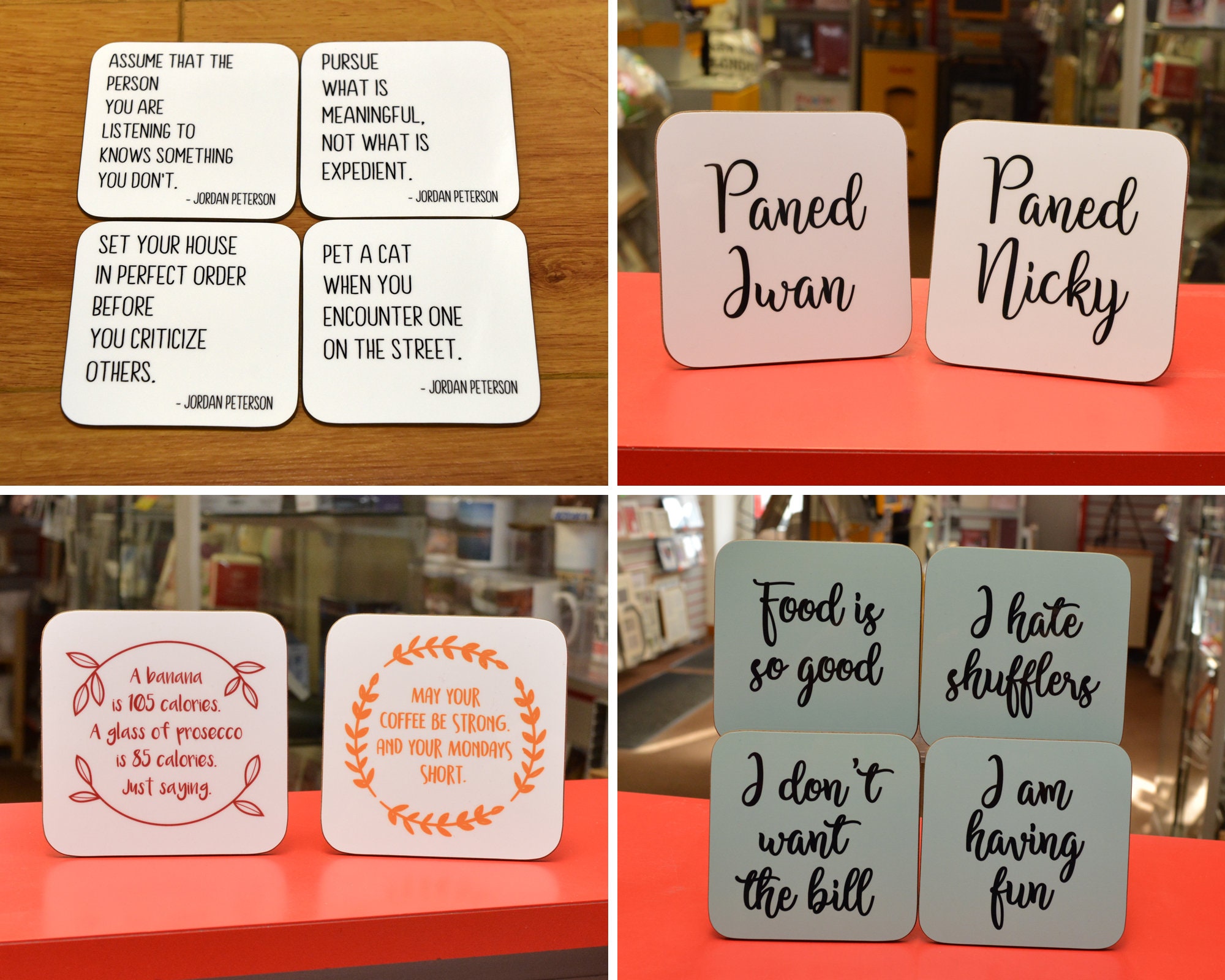 Personalised Text Coasters Personalised Coaster Quote Etsy