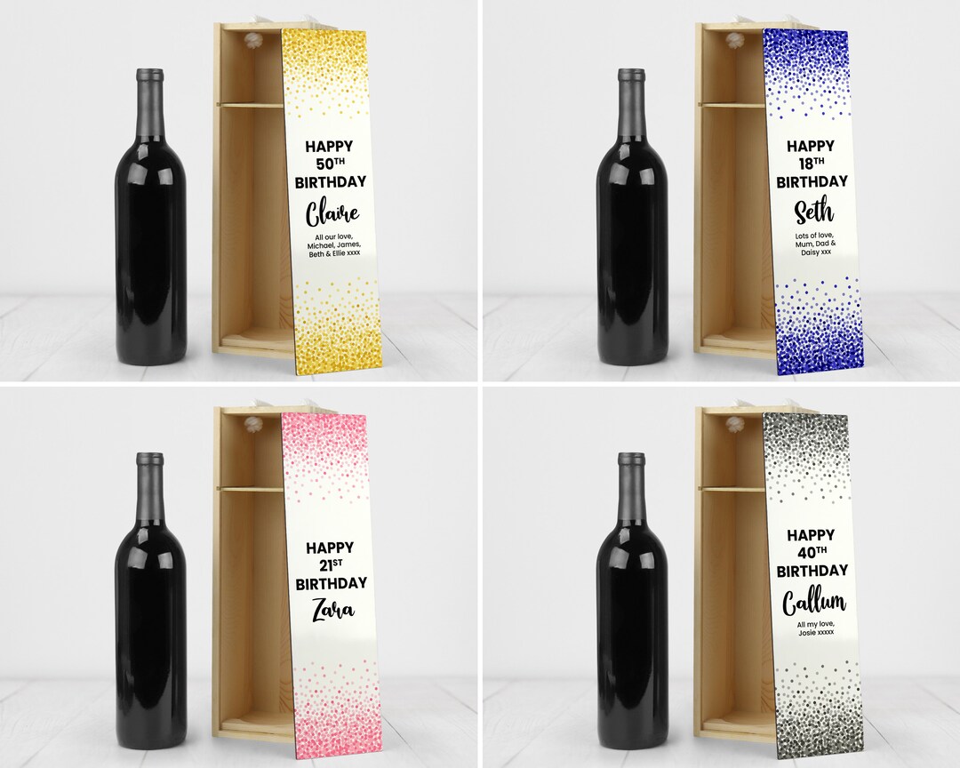 Personalised Birthday Wine Gift Box - Wine Gift Box - Personalised ...