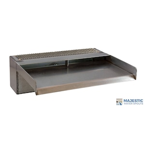 Zanardi 12&quot; Open Top Waterfall Scupper Spillway Spout for Pools, Fountains, Water Features, Etc - Stainless Steel