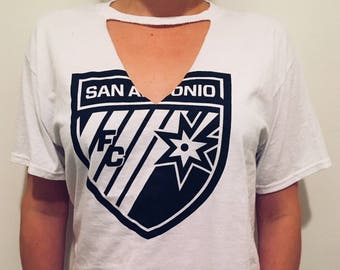 SAN ANTONIO SPURS Halsband Hals V Hals Ausschnitt T-Shirt - Texas - gehen Sporen!  NBA - schneller Versand!!!