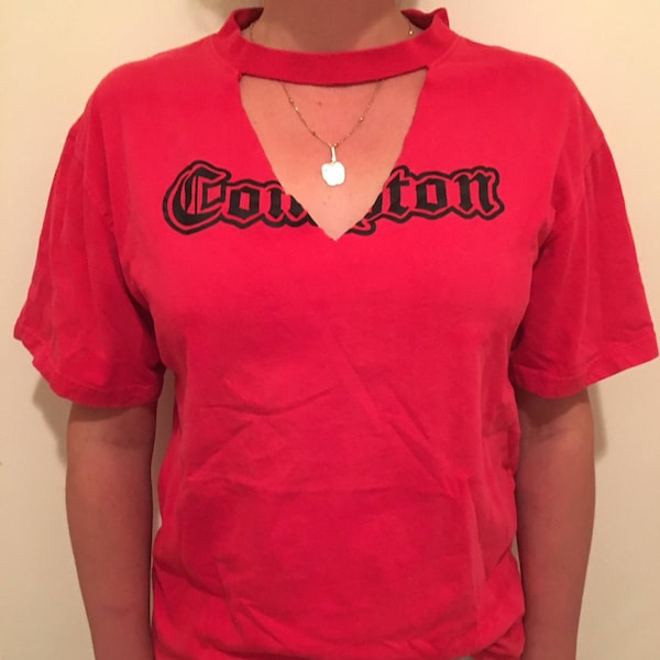 Choker Neck T Shirt Etsy