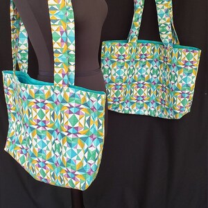 Tote Bag - Quilted - Kaleidoscope - Medium Size