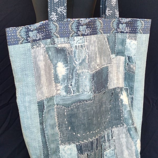 Tote Bag - Light Blue Jeans - Quilted