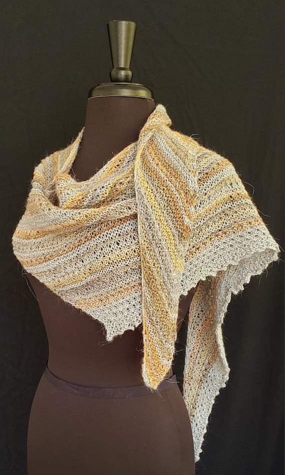 Shawl -  Winter Frost - Windswept - Superfine Alpaca and Rayon