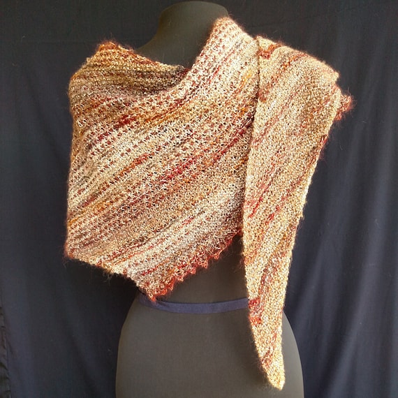 Shawl - Loch Bay Beaches - Windswept - Shaded brown English linen with rust brown Italian rayon