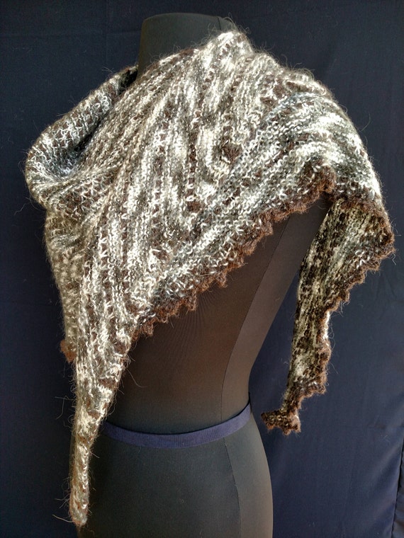 Shawl - Snowy Glen - Windswept - Mohair wool blend with alpaca accent