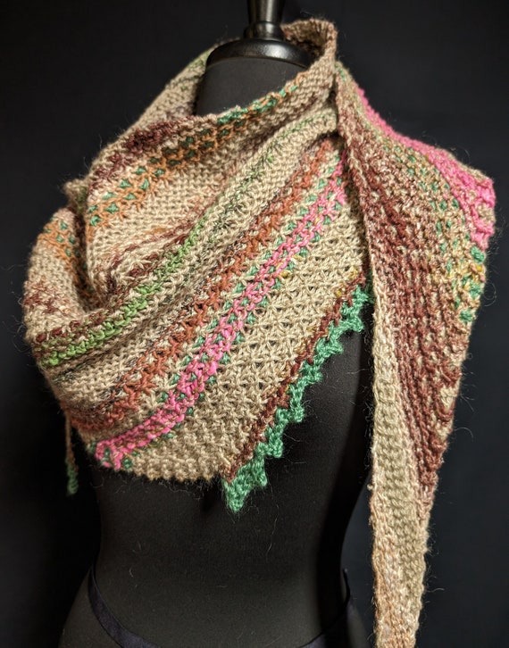 Windswept Shawl - Spring Wildflowers - Wool and silk blends