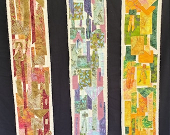 Wall Hanging - The Garden Series - Sashiko Boro Batik
