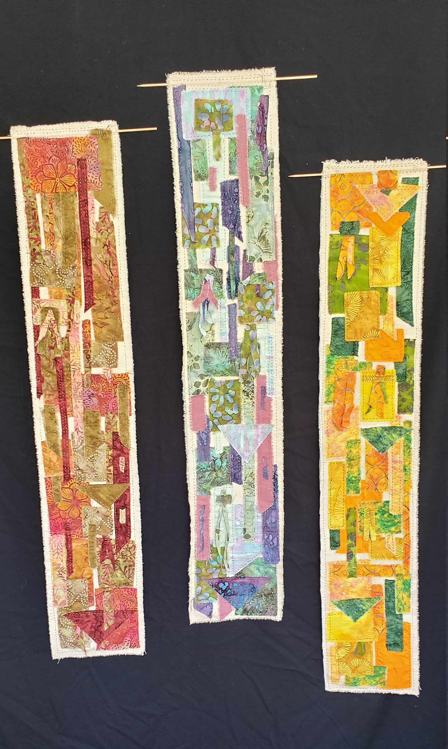Wall Hanging - The Garden Series - Sashiko Boro Batik