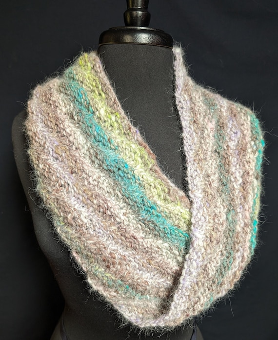 The Ceilidh Dancers Scarf - Foggy Morning - Wool with silk and angora