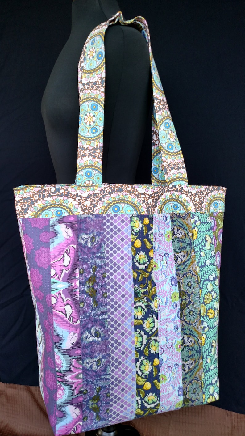 Tote Bag Funky Purple Teal Quilted Tula Pink - Etsy