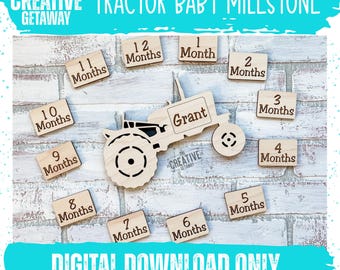 Trekker baby mijlpalen Svg baby maanden maandelijkse mijlpalen baby eerste jaar pasgeboren peuter SVG ontwerpen baby mijlpalen