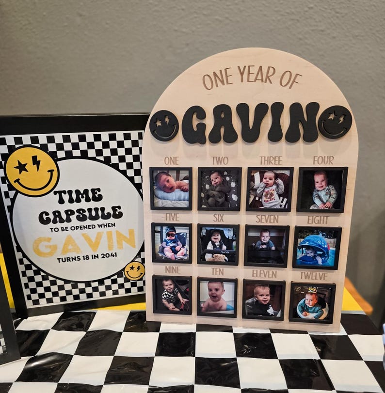 Baby’s First Year Picture Board | Newborn to One Year Old | Milestone ...