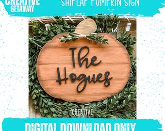 Shiplap pumpa skylt trä digital skärfil laser Glowforge skärning SVG horisontell Shiplap