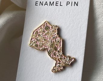 Ontario Provincial Flower Enamel Pin | White Trilliam Gold Pin | Canada | Gift for Florist