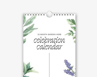 Herb Celebration Calendar | Perpetual Calendar | Anniversary and Birthday