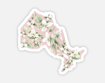 Ontario White Trillium Province Sticker | Waterproof Vinyl Sticker | Die Cut Sticker | Weatherproof Sticker | NVCo.